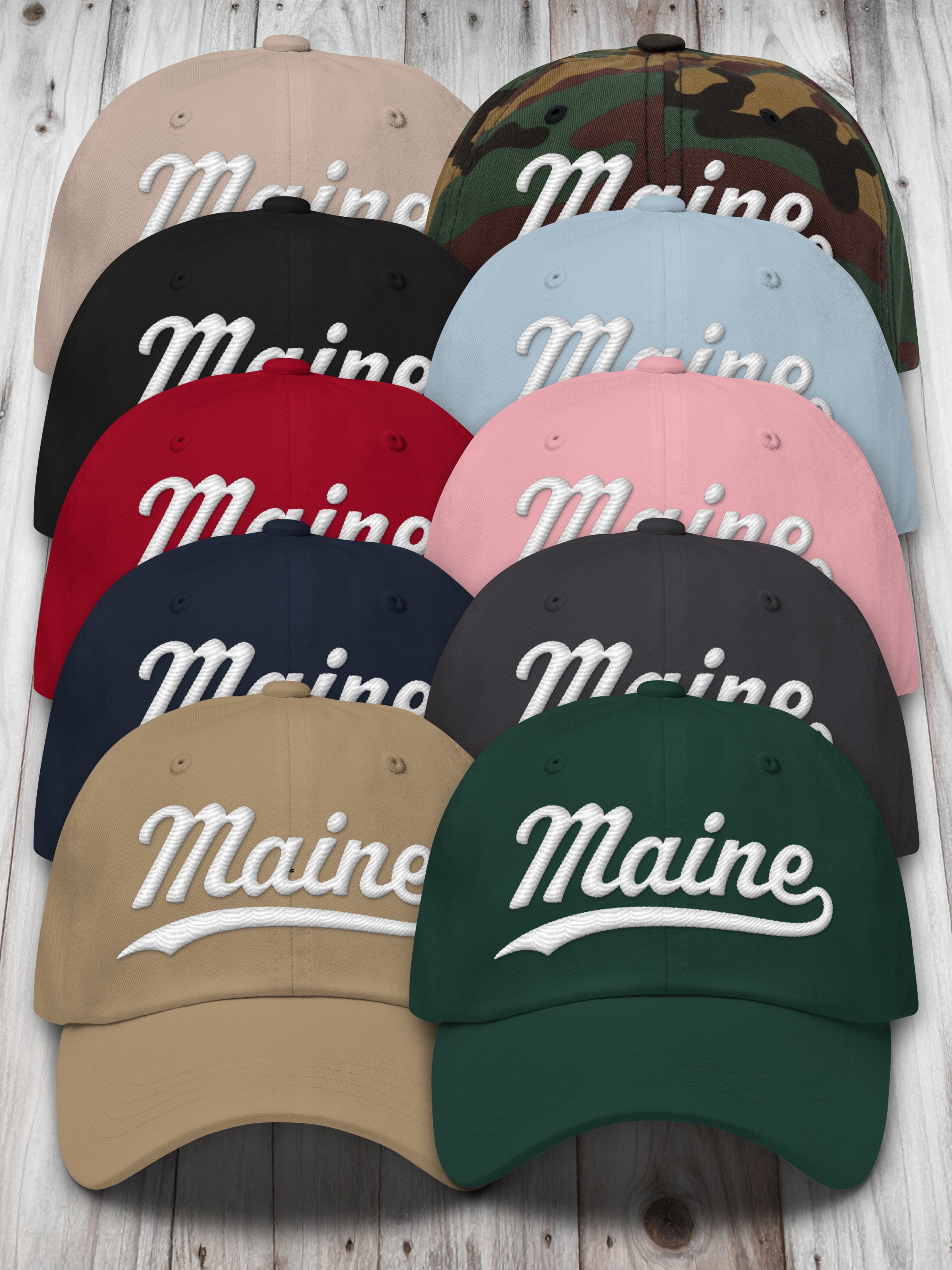 Maine Varsity Baseball Cap | Classic Sports Font with 3D Puff Embroidery