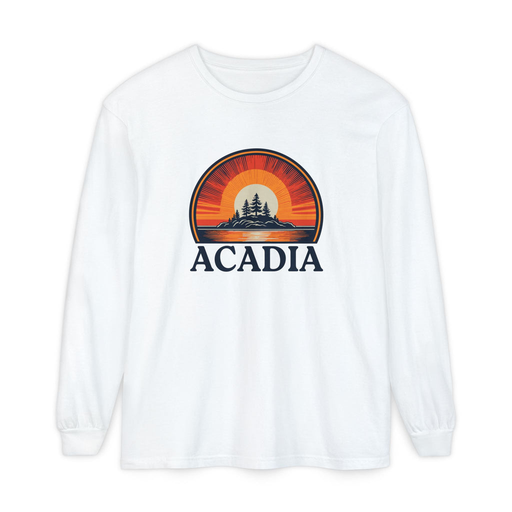 Acadia Sunset Long Sleeve Tee | Vintage Maine National Park Apparel