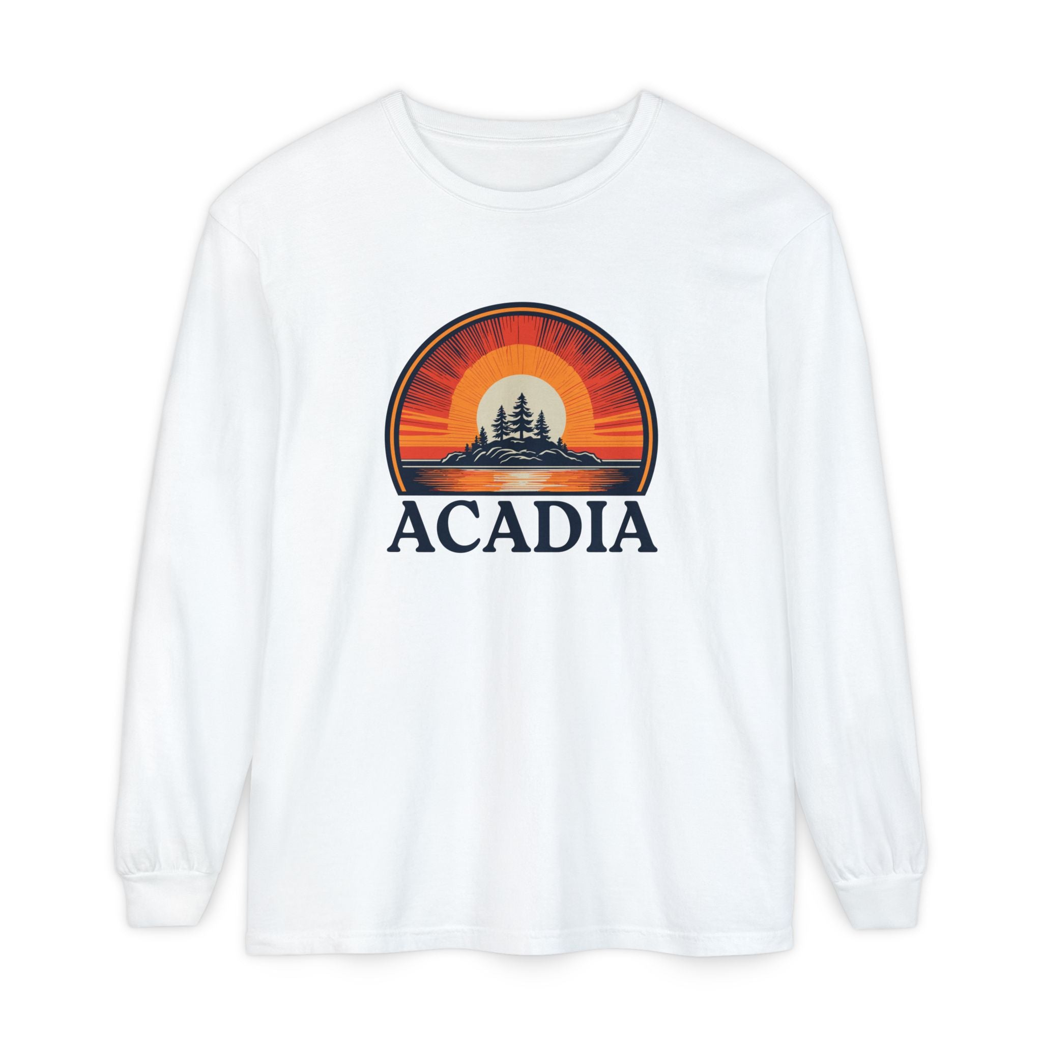 Acadia Sunset Long Sleeve Tee | Vintage Maine National Park Apparel
