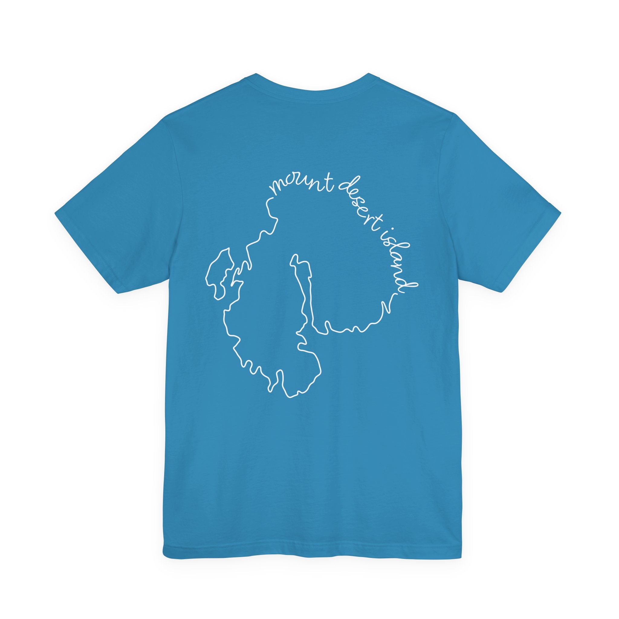 Mount Desert Island map Tee | minimalist outline map, coastal Maine