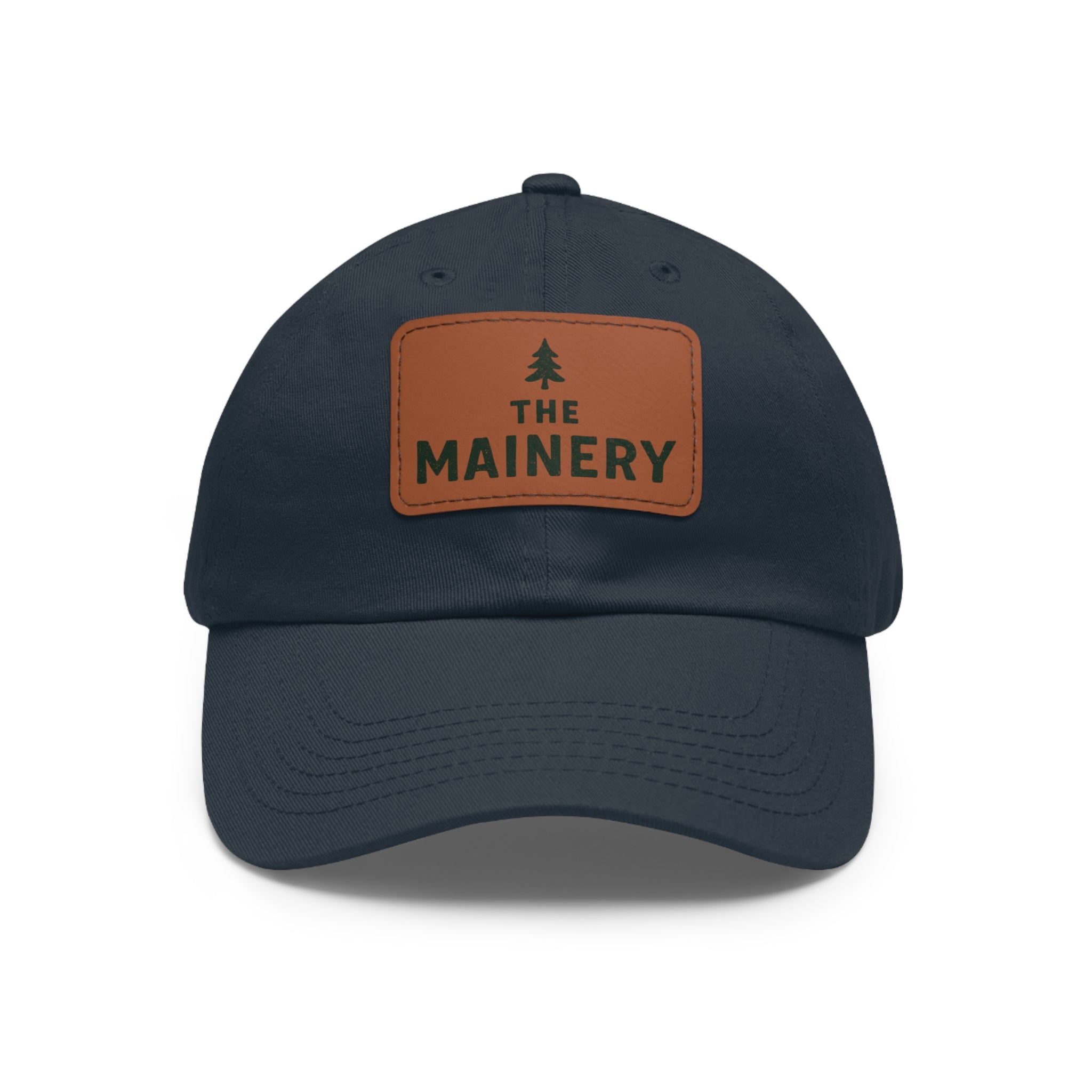 The Mainery Classic Leather Patch Hat | Maine Adjustable Cotton Strapback Cap