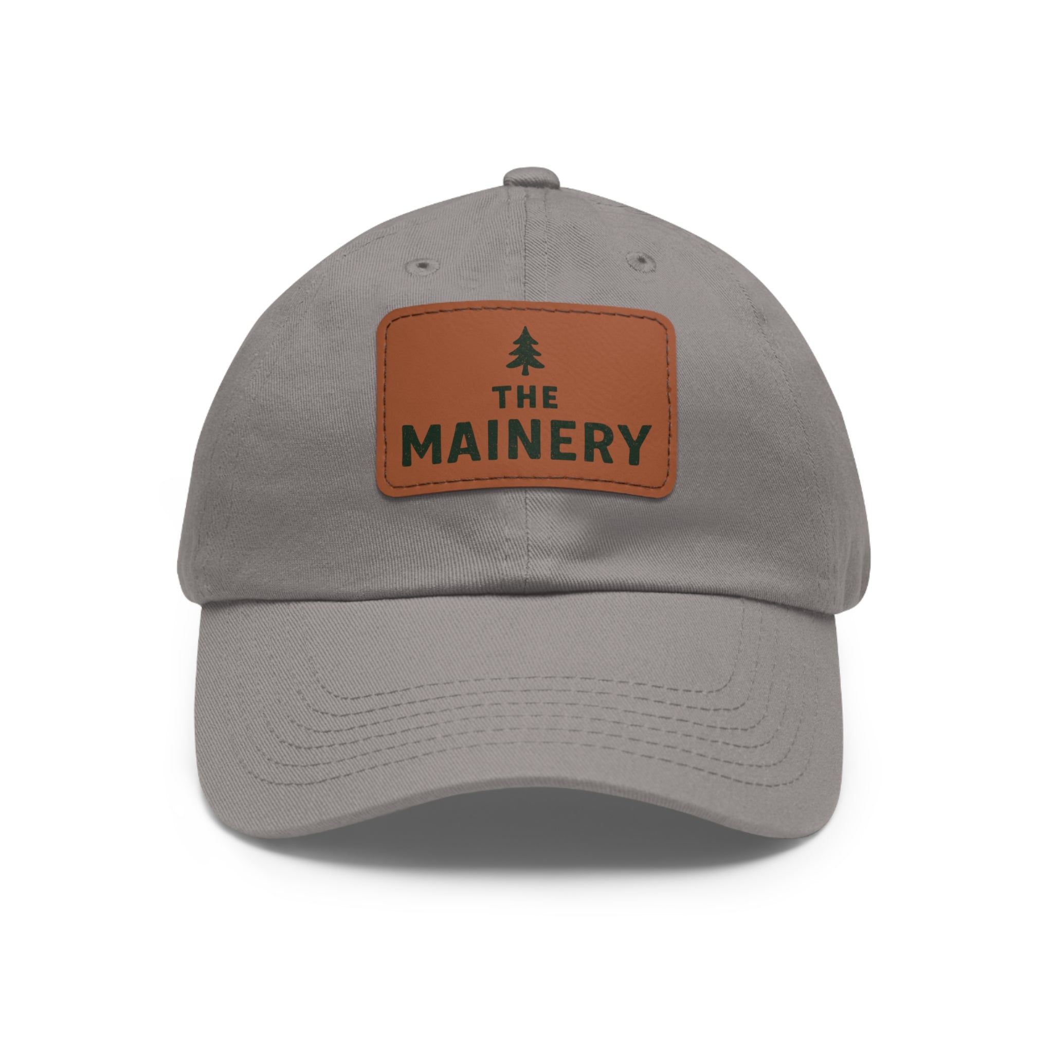 The Mainery Classic Leather Patch Hat | Maine Adjustable Cotton Strapback Cap