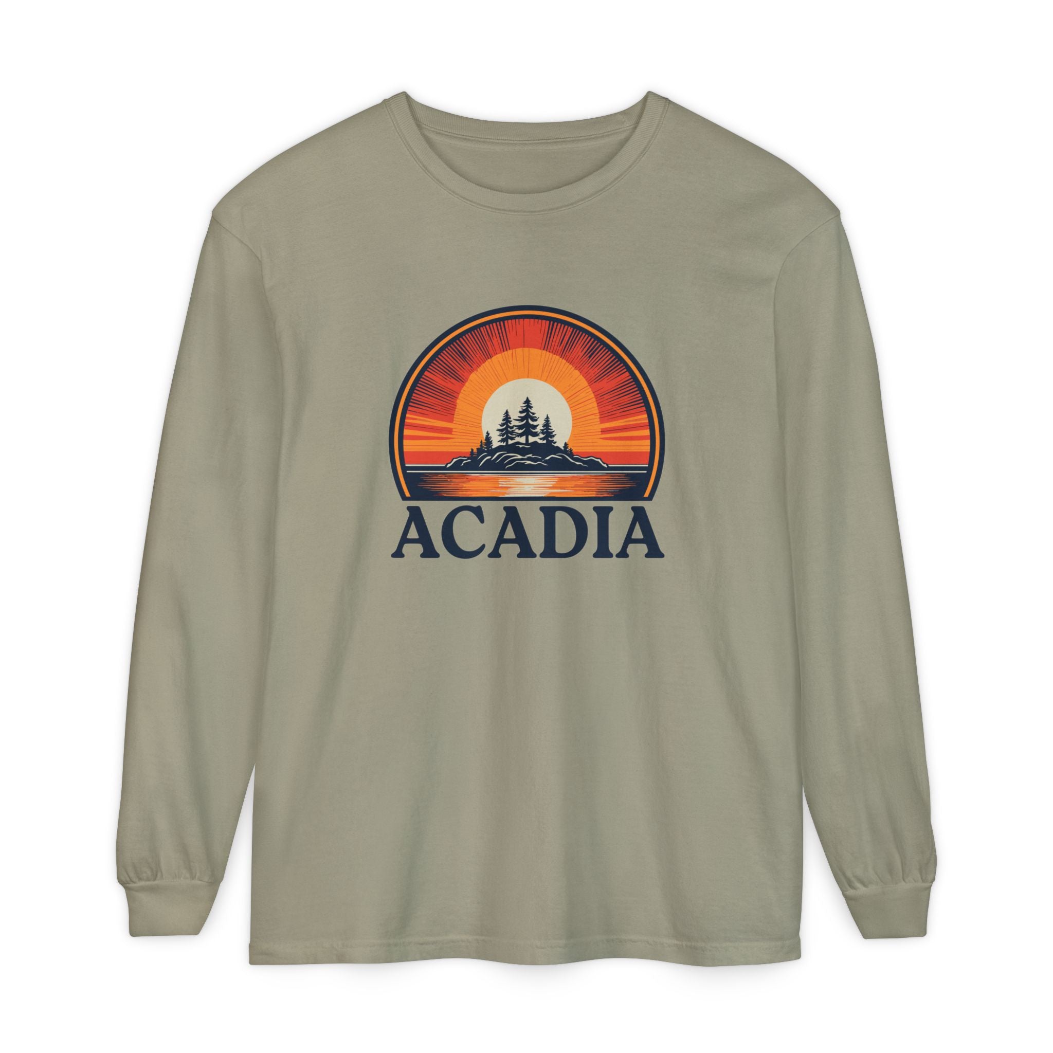 Acadia Sunset Long Sleeve Tee | Vintage Maine National Park Apparel