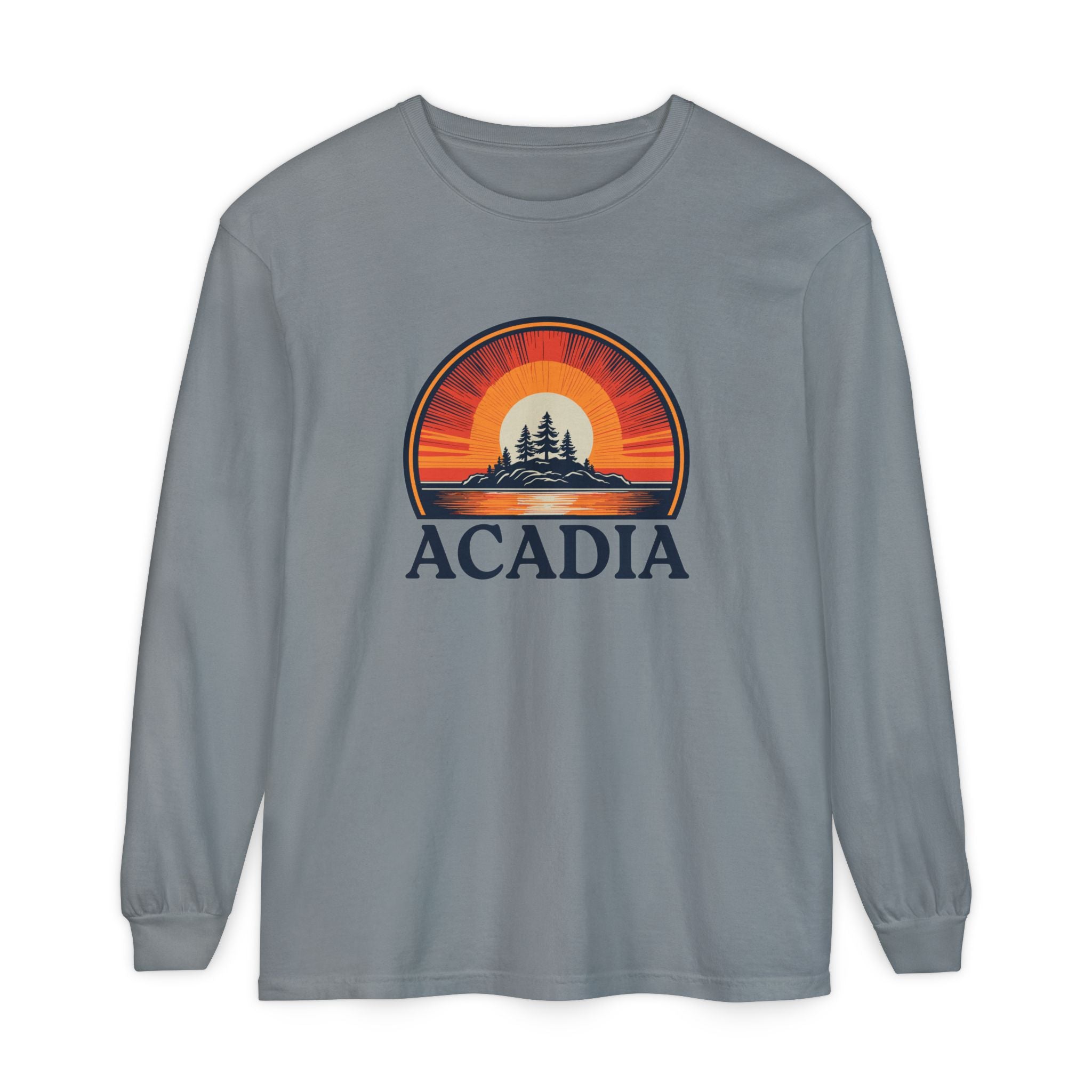Acadia Sunset Long Sleeve Tee | Vintage Maine National Park Apparel