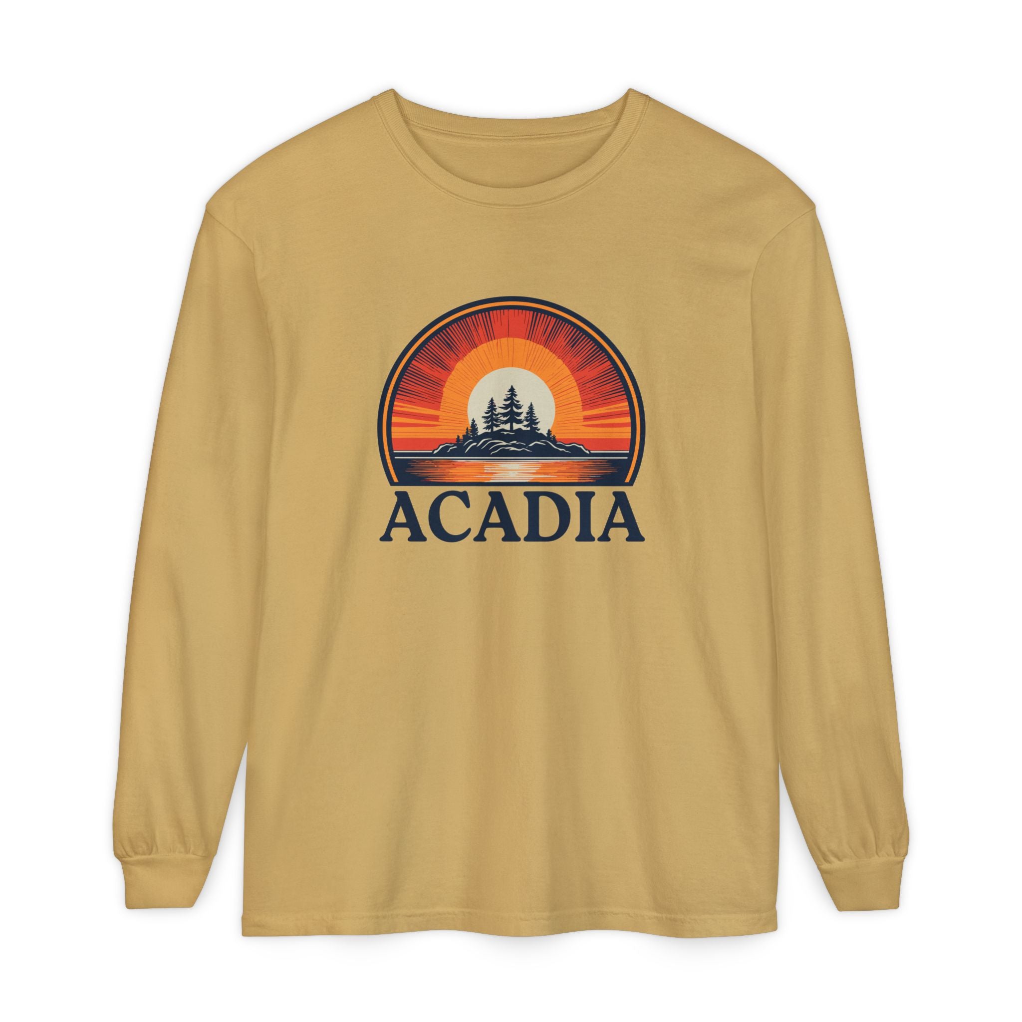 Acadia Sunset Long Sleeve Tee | Vintage Maine National Park Apparel