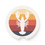 Retro Lobster Car Coaster | Maine Coastal Design | Absorbent Sandstone Cup Holder Accessory