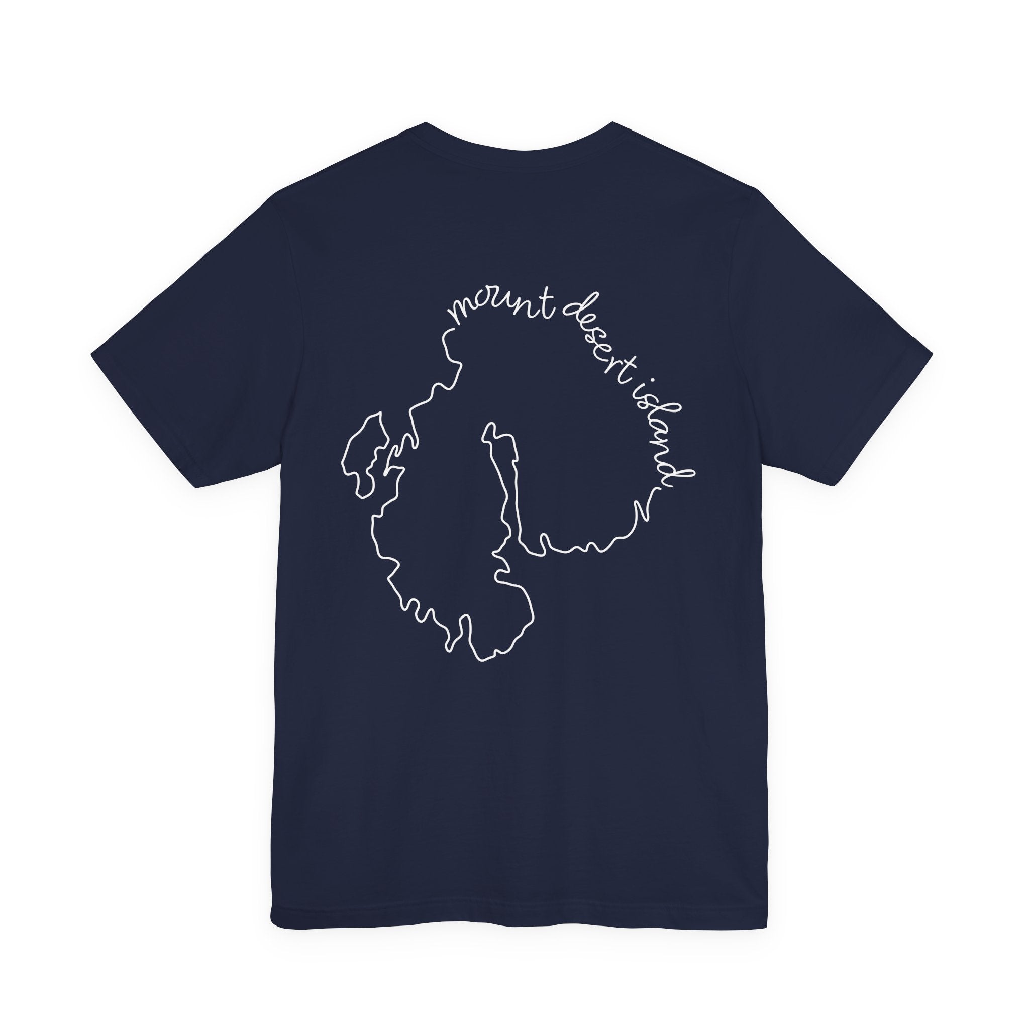 Mount Desert Island map Tee | minimalist outline map, coastal Maine