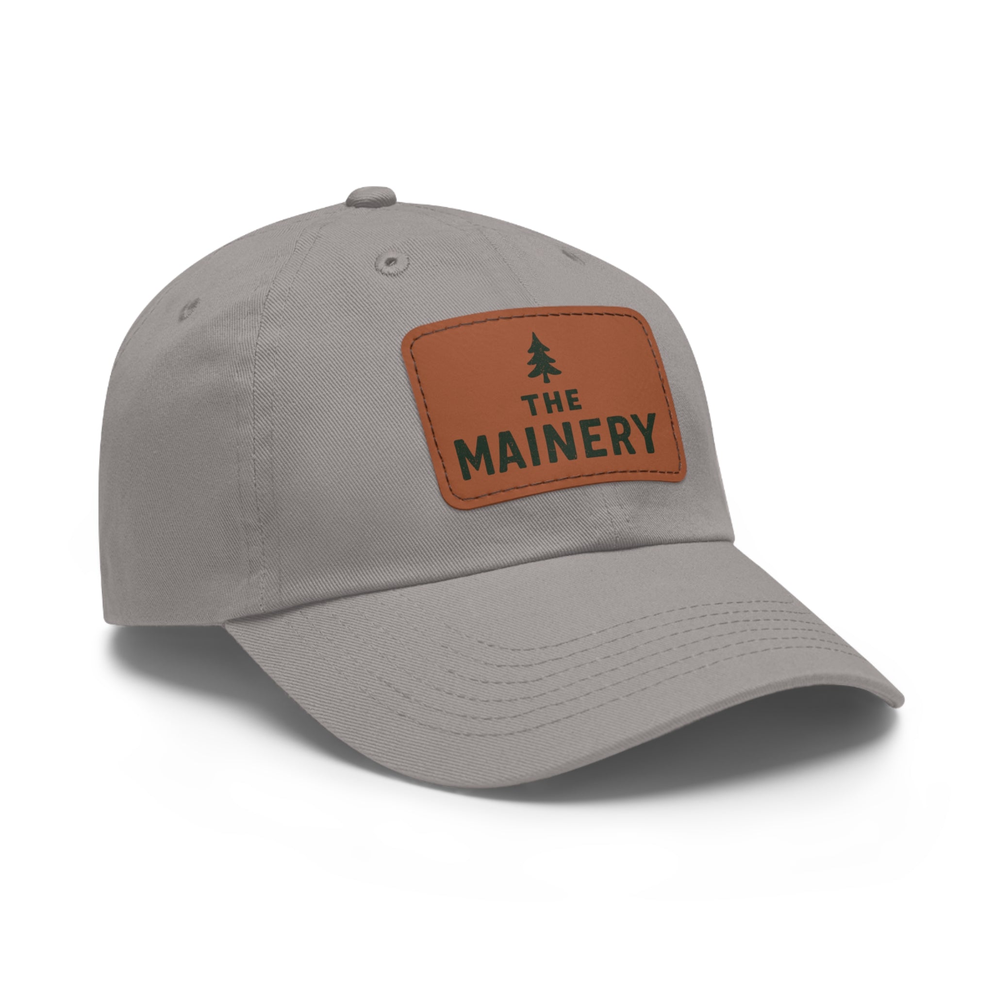 The Mainery Classic Leather Patch Hat | Maine Adjustable Cotton Strapback Cap