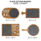Maine Monogram Charcuterie Board | Custom Engraved Slate & Wood Cheese Board | Rustic Wedding or Housewarming Gift