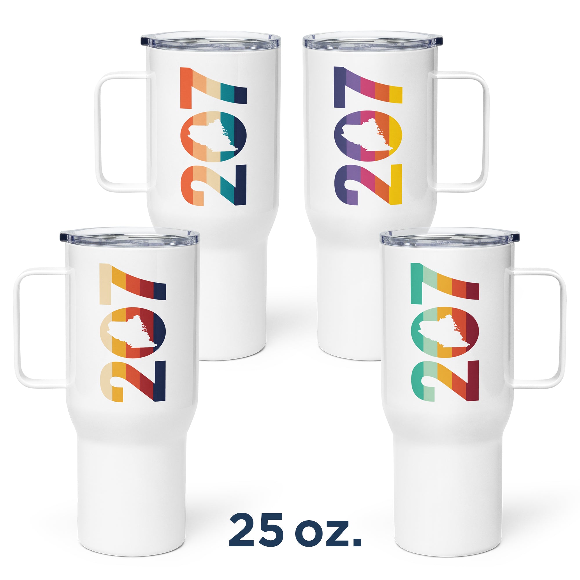 Maine Retro 207 Area Code Tumbler, Four Vintage Color Options | Stanley-Style Travel Cup | 25 & 40 oz.
