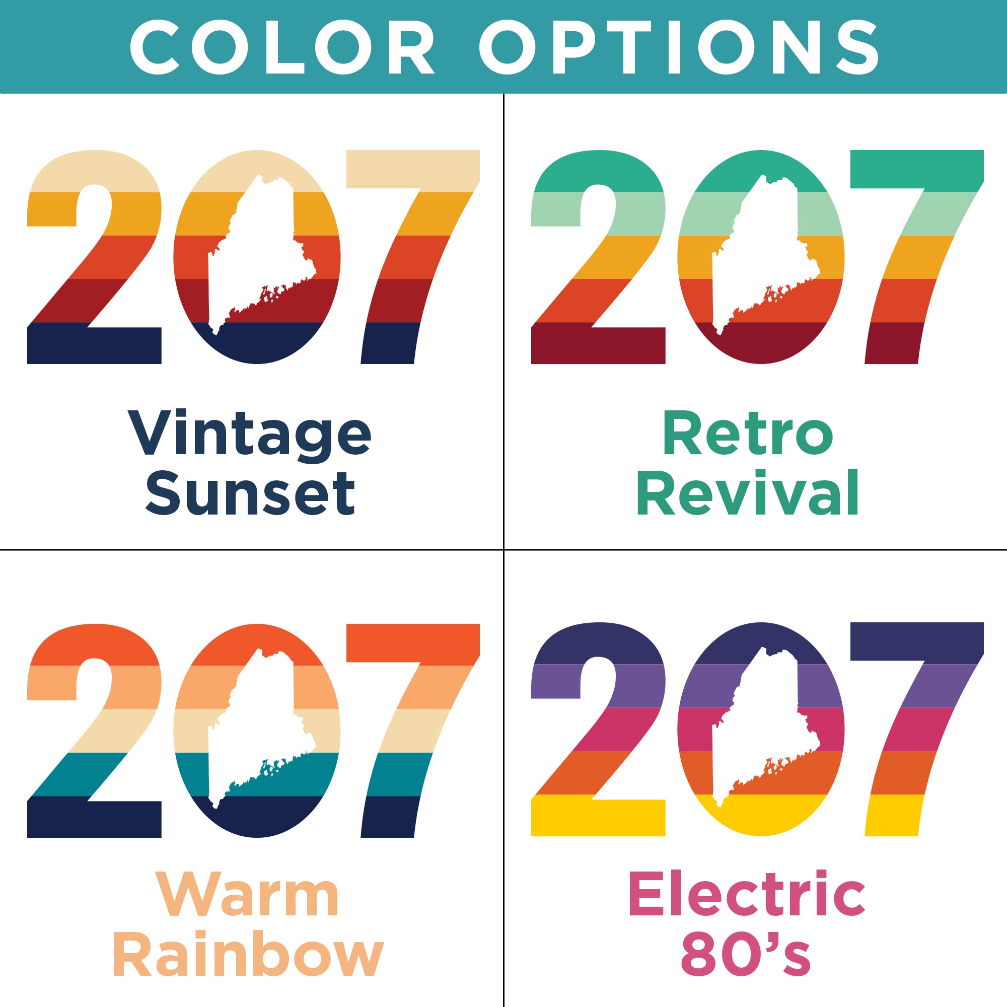 Maine Retro 207 Area Code Tumbler, Four Vintage Color Options | Stanley-Style Travel Cup | 25 & 40 oz.