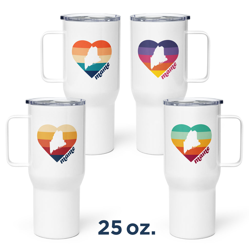 Maine State Retro Heart Insulated Tumbler