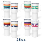 Acadia Retro Stripes Insulated Tumbler | New England Summer Travel Mug