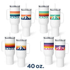 Acadia Retro Stripes Insulated Tumbler | New England Summer Travel Mug