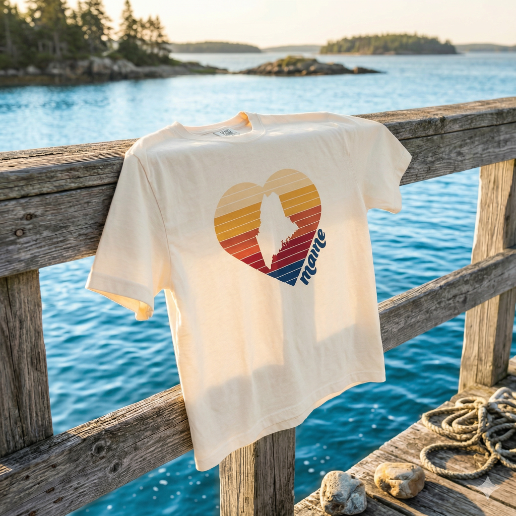 Maine Heart Boxy Women's Tee