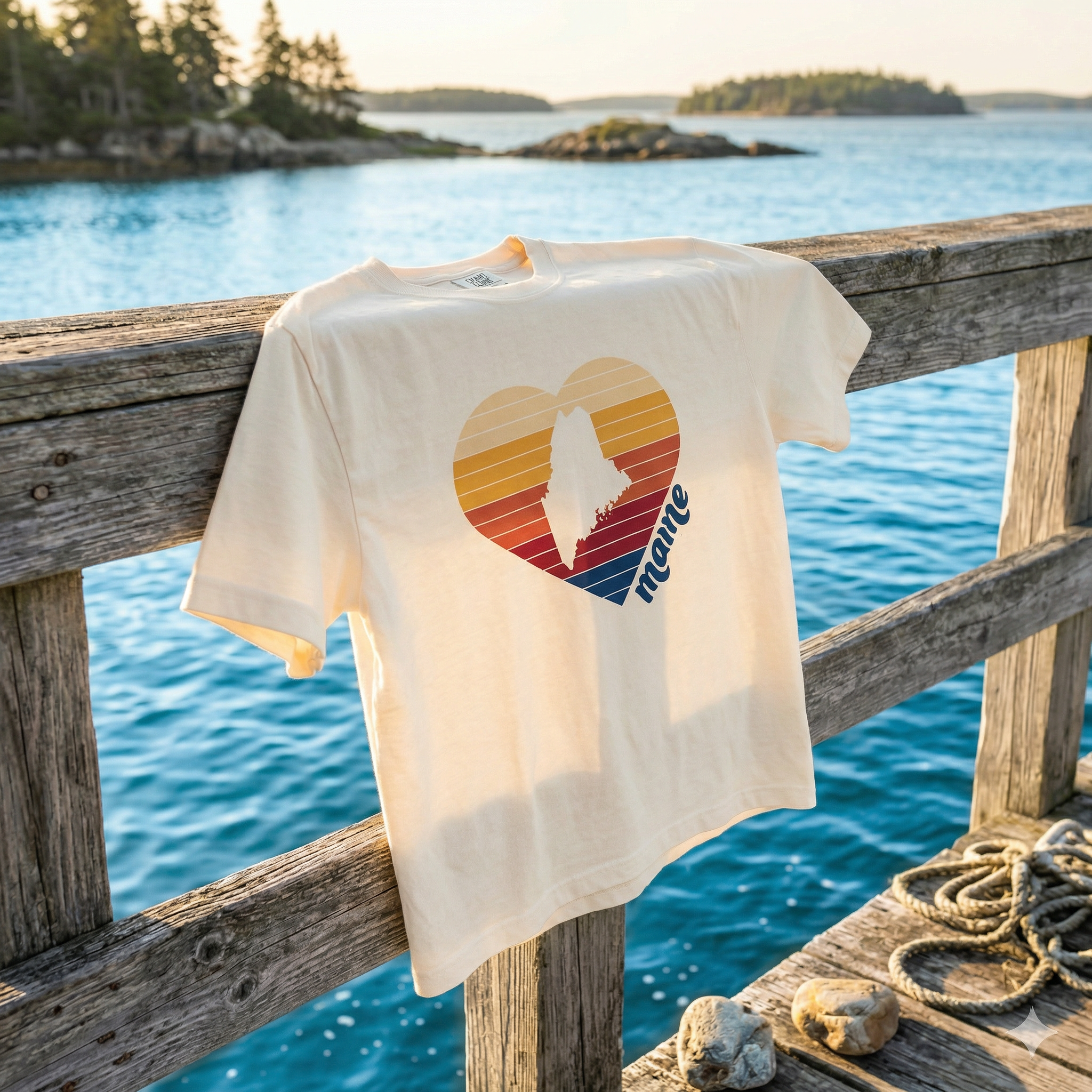 Maine Heart Boxy Women's Tee