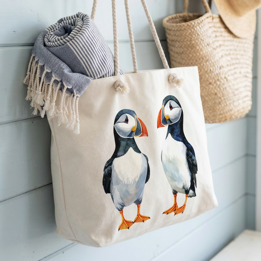 Puffin Watercolor Weekender Tote Bag