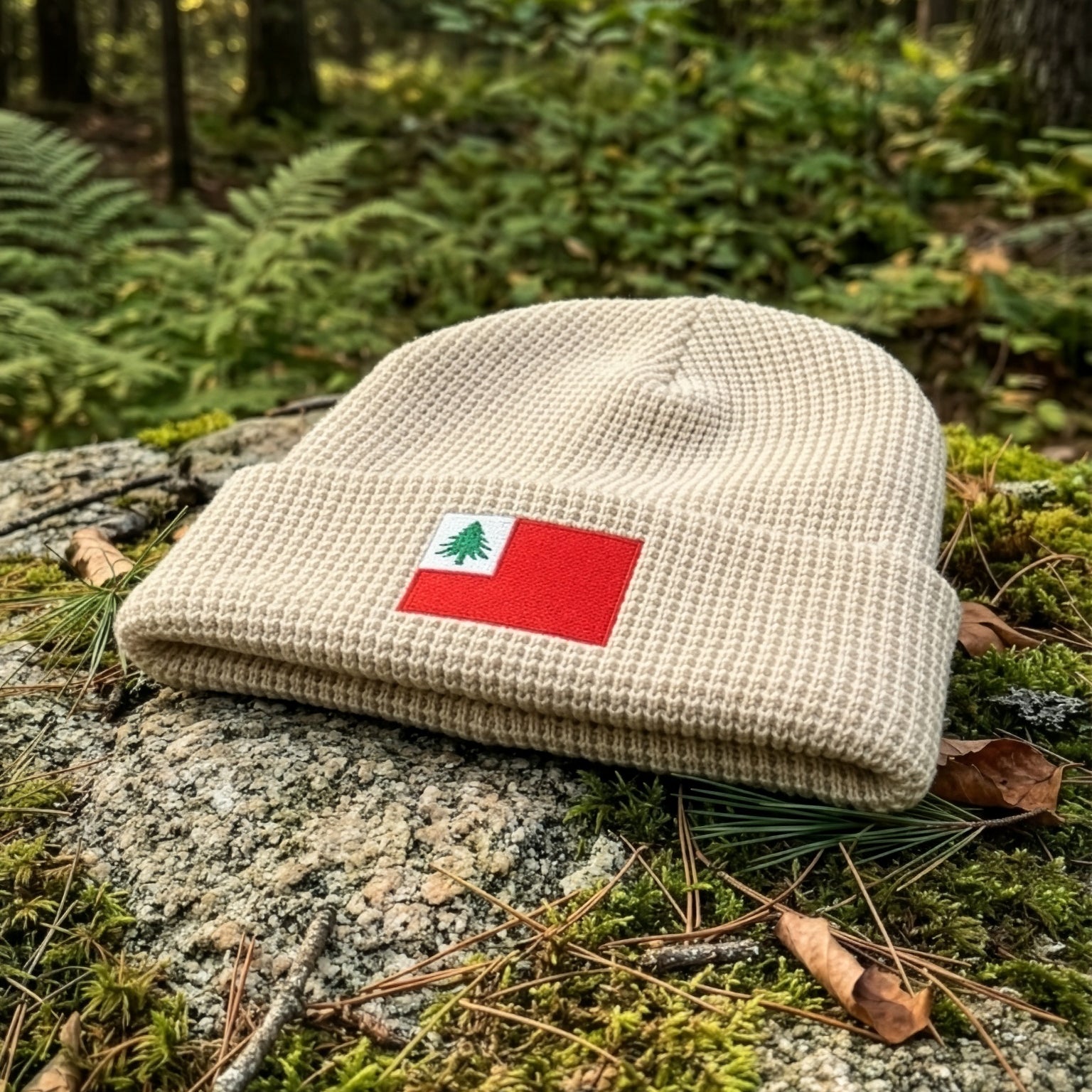 New England Flag Waffle Beanie