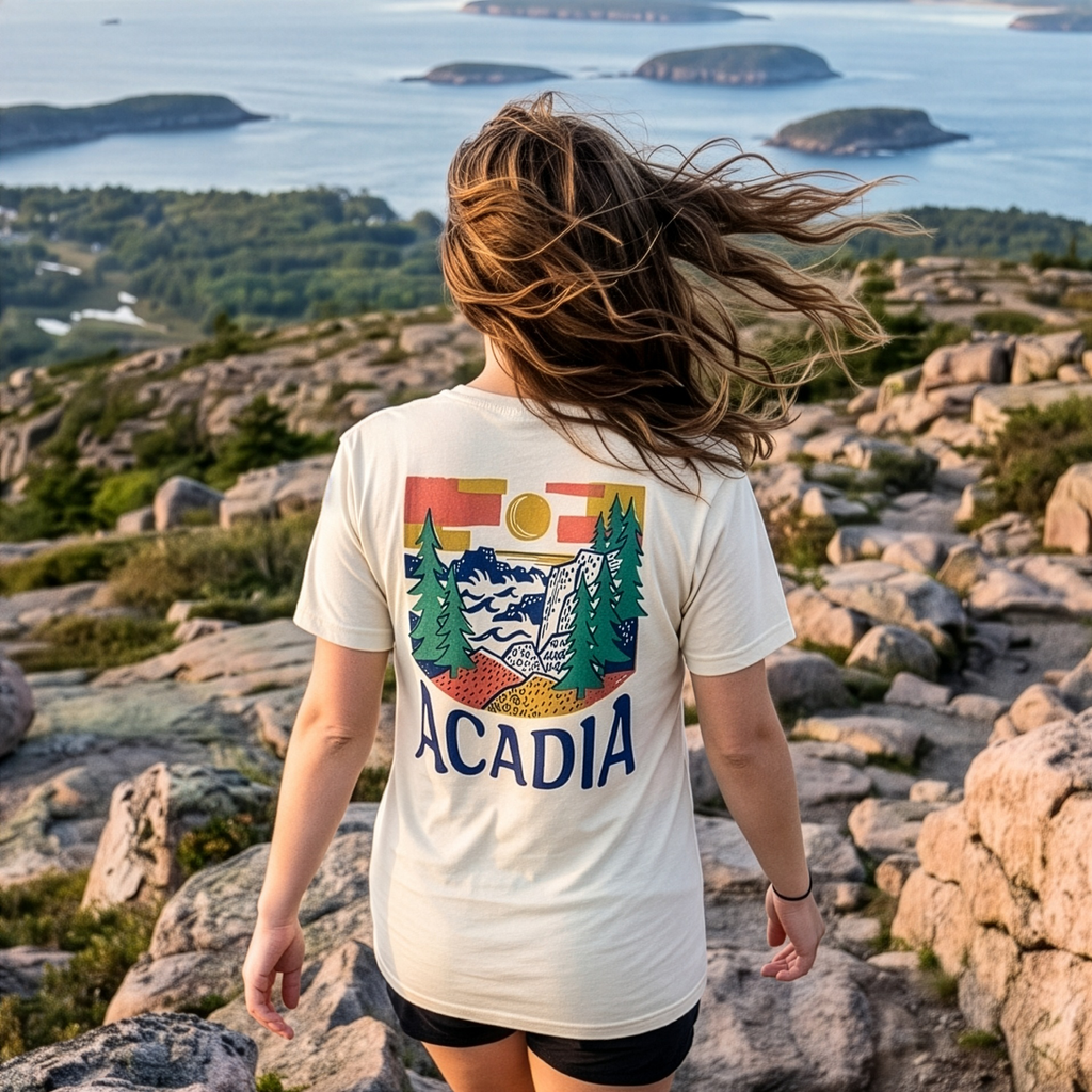 Acadia National Park Woodcut Garment-Dyed Tee