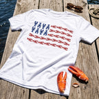 Red & Blue Lobster American Flag Tee
