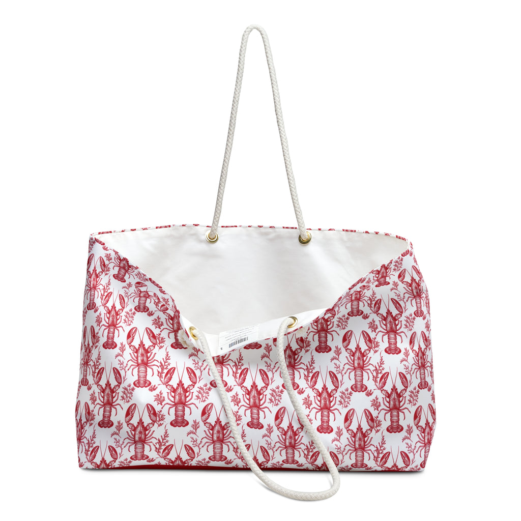 Lobster Toile Weekender Tote Bag