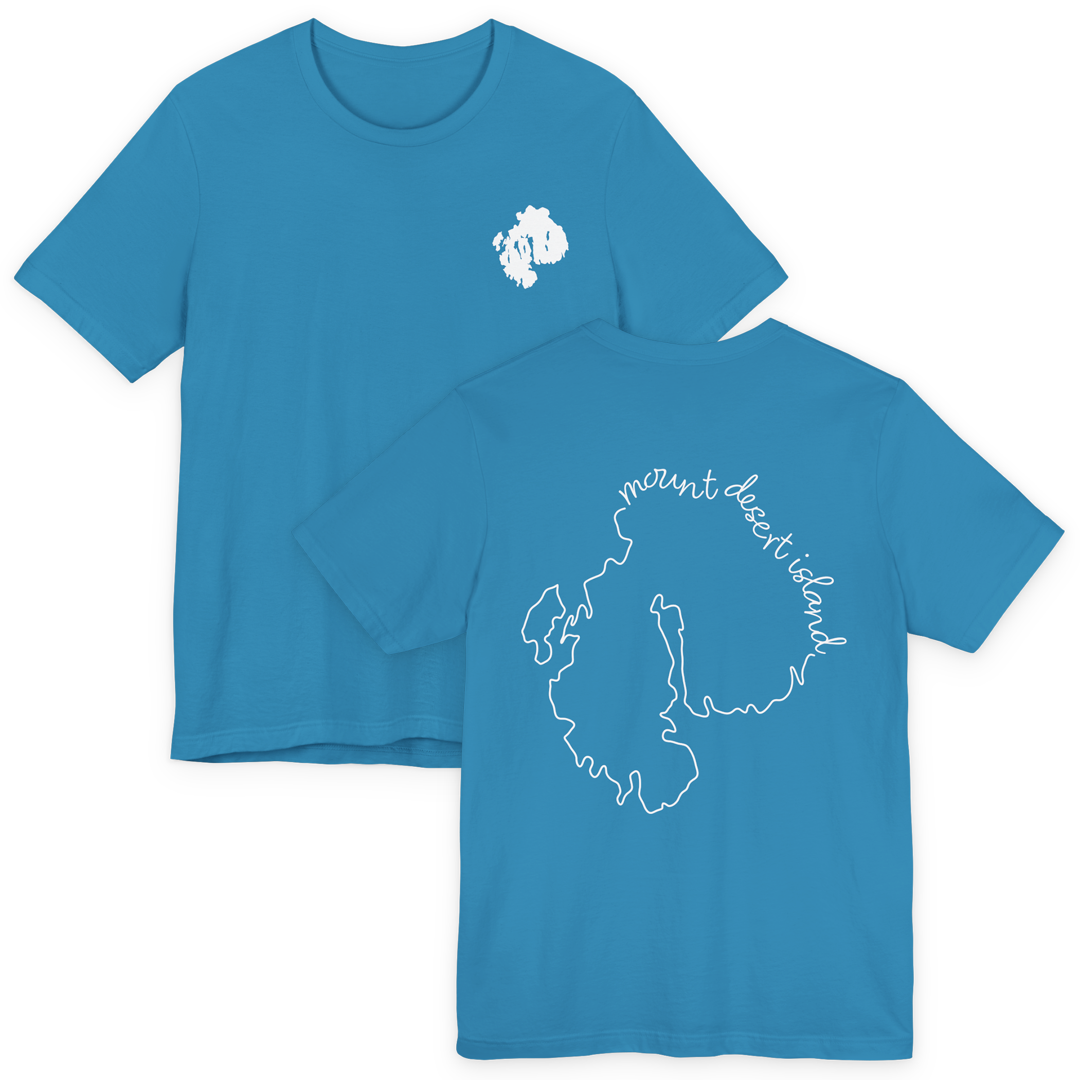 Mount Desert Island map Tee | minimalist outline map, coastal Maine