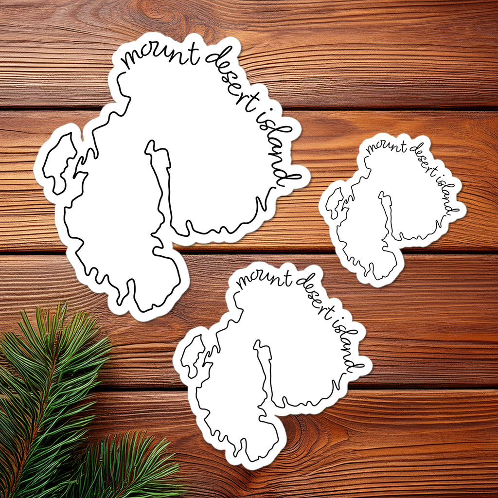 Mount Desert Island Script Map sticker