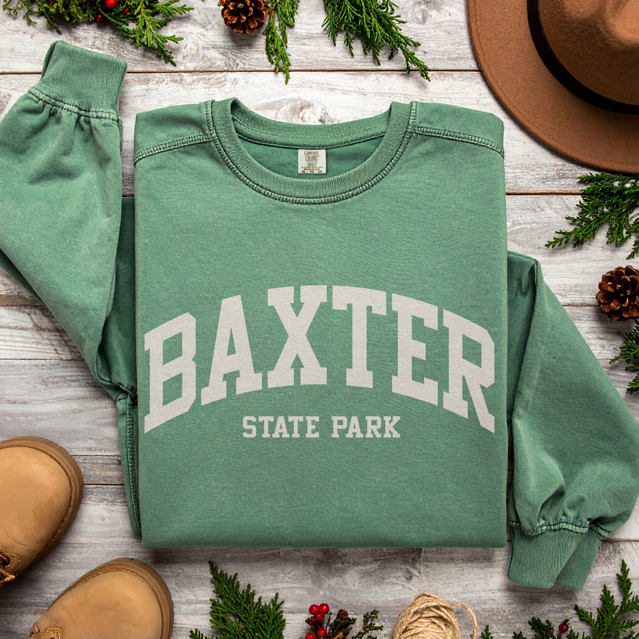Baxter State Park Sweatshirt | Collegiate Varsity Crewneck | Vintage Campus Style Hiking Gift