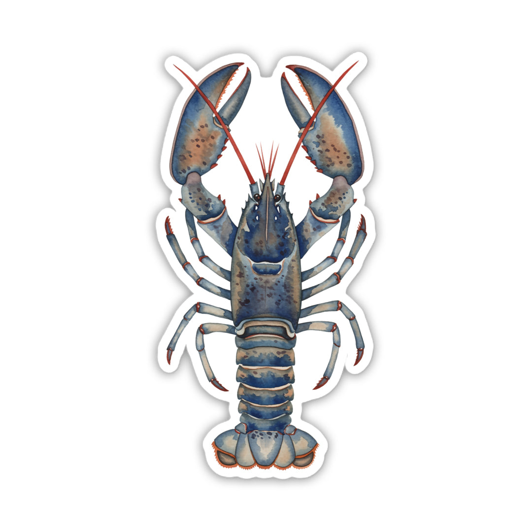 Painted Blue Lobster Vinyl Sticker | Coastal Maine Art | Nautical Decal