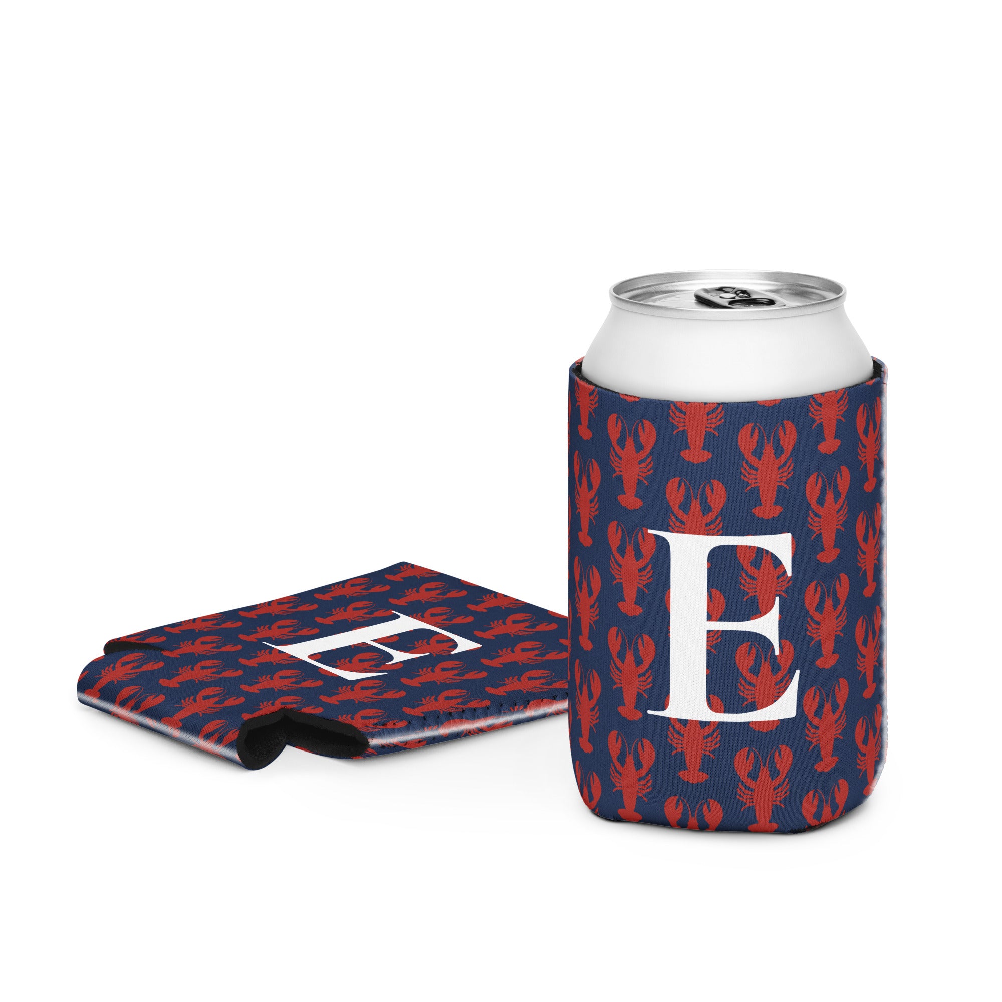 Lobster Pattern Custom Coozie | New England Summer Vibes Can Cooler