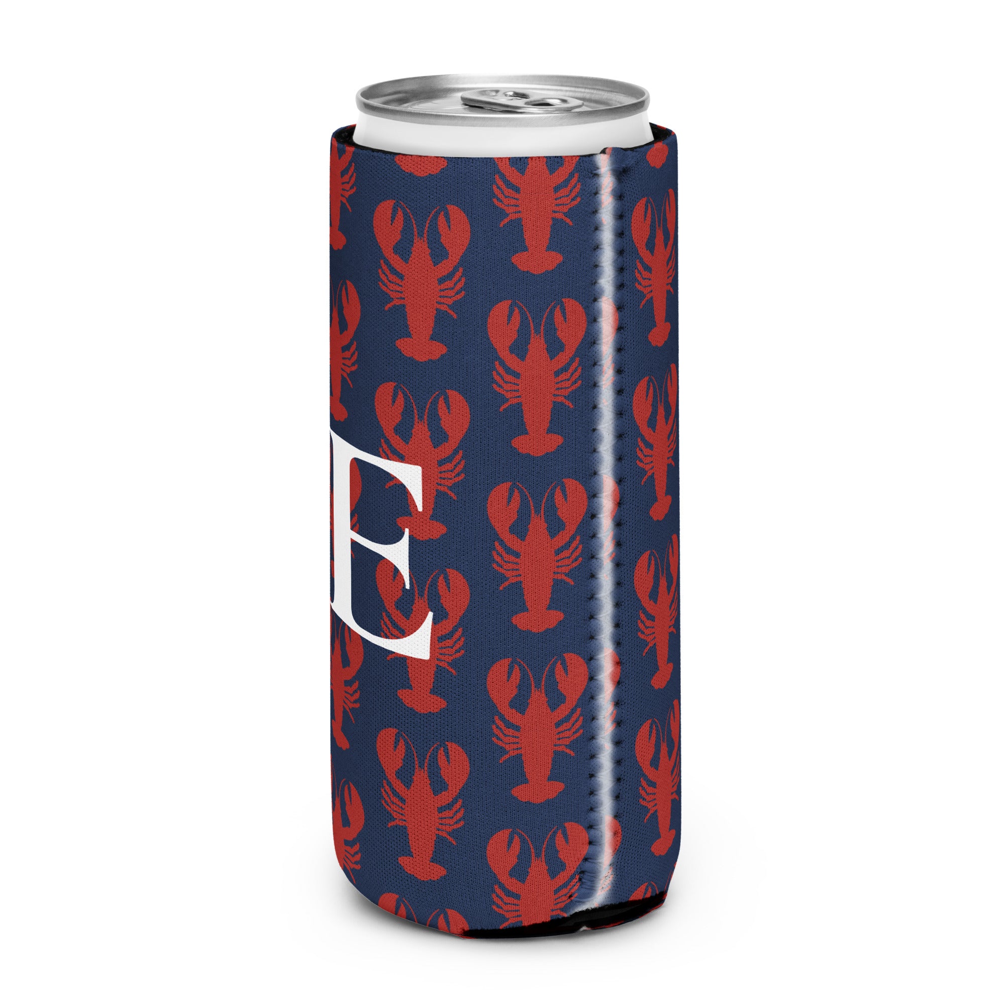 Lobster Pattern Custom Coozie | New England Summer Vibes Can Cooler