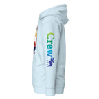 Moose Crew Retro Hoodie | Vintage Maine Pullover with Sleeve Print | Unisex Coastal Sweatshirt