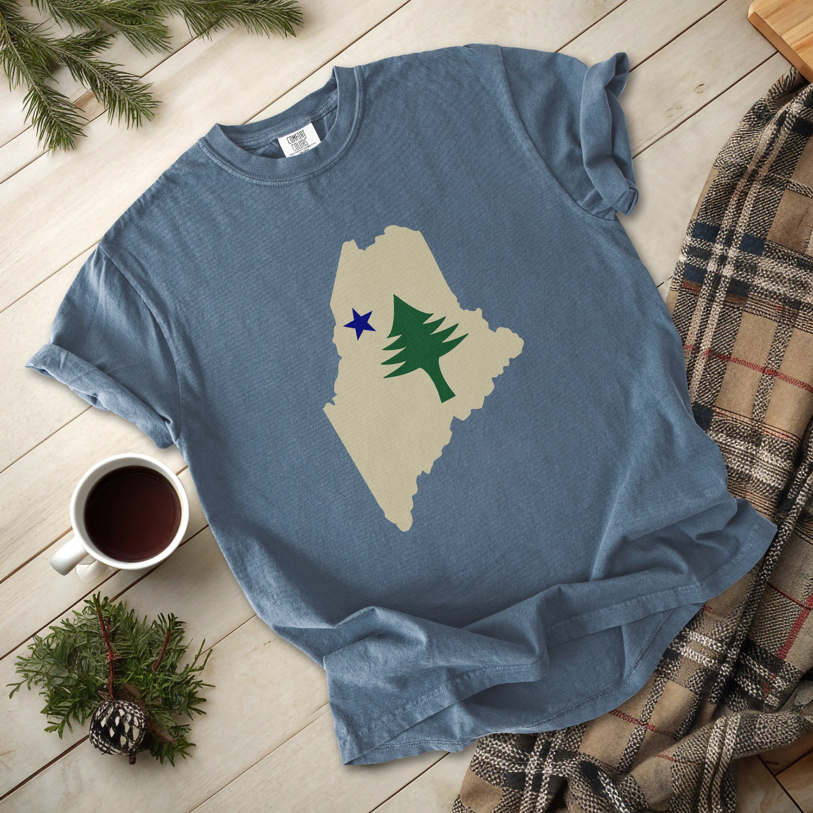 Heritage Maine 1901 Flag Garment-Dyed T-Shirt | Vintage Summer