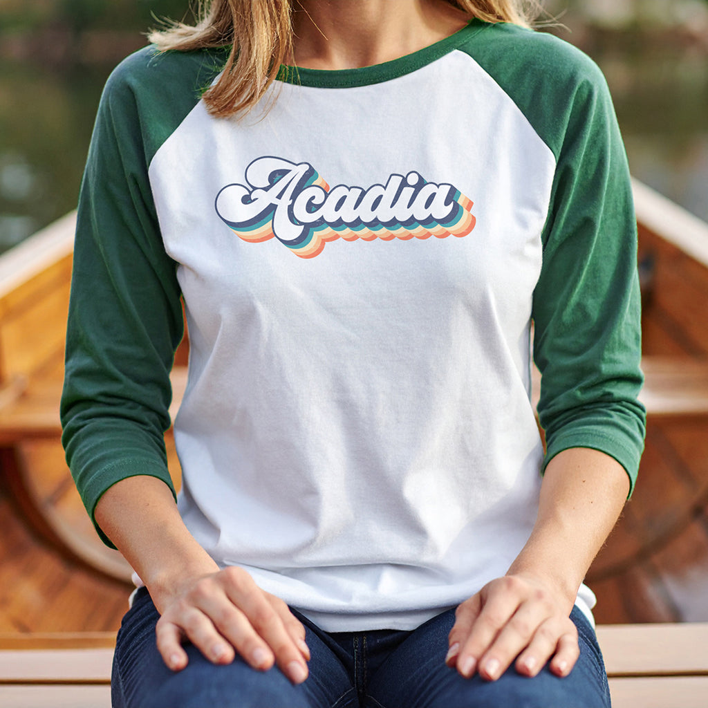 Acadia National Park Raglan Tee | 3/4 Sleeve Vintage Baseball Shirt