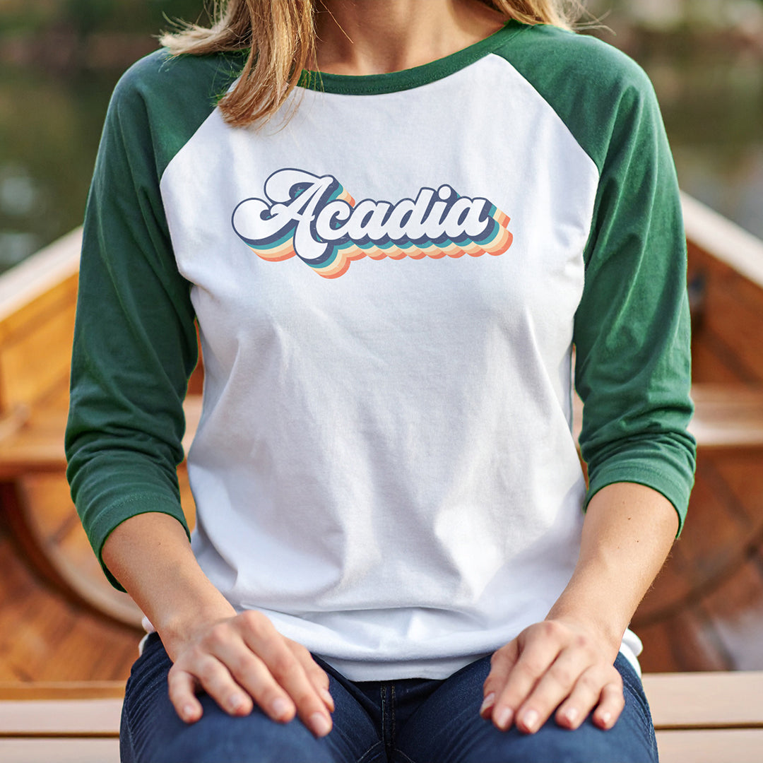 Acadia National Park Raglan Tee | 3/4 Sleeve Vintage Baseball Shirt