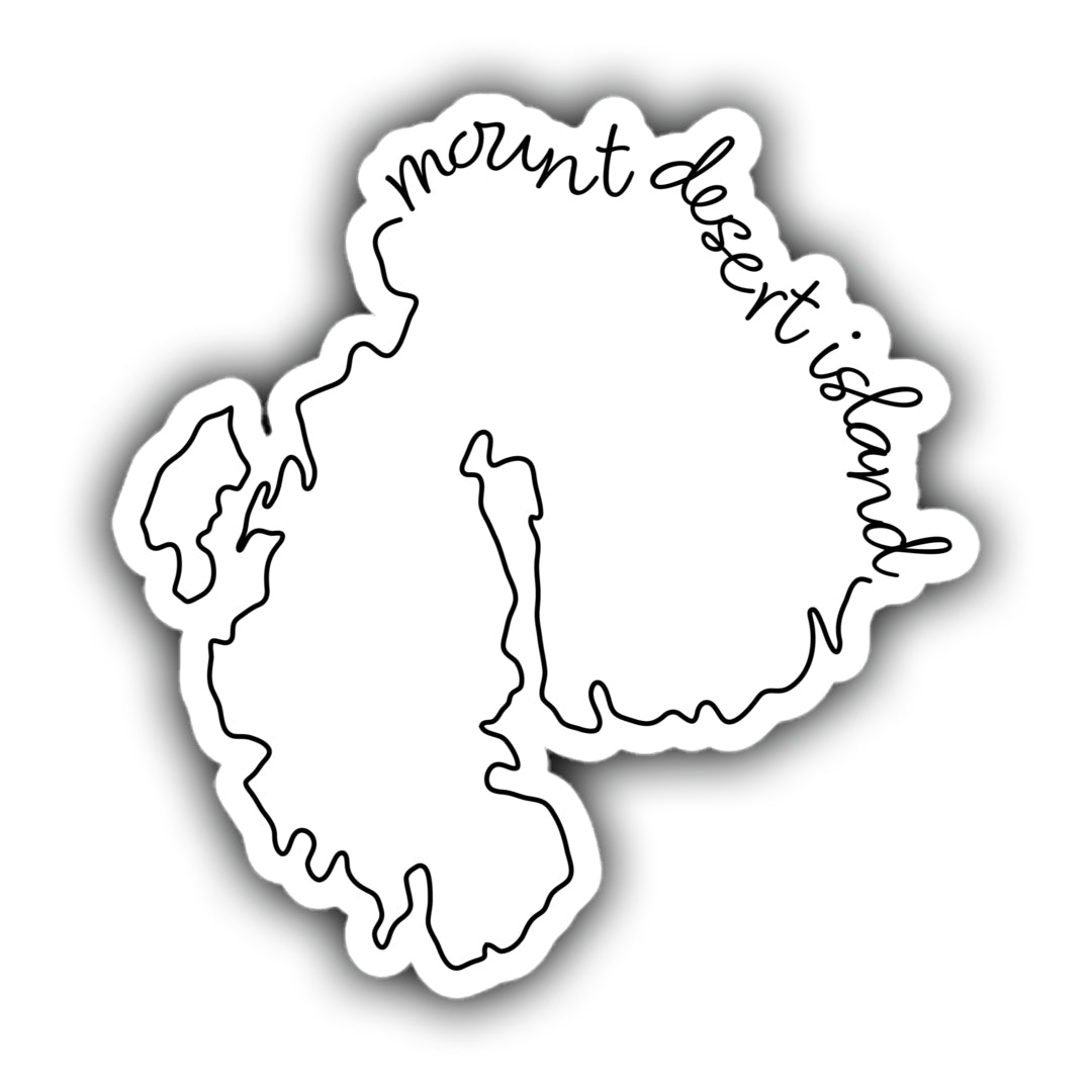 Mount Desert Island Script Map sticker