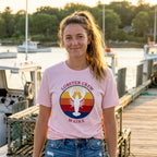 Lobster Crew Retro Tee with Rainbow Text on Back