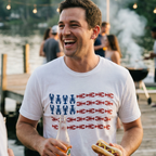 Red & Blue Lobster American Flag Tee