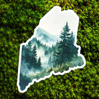 Maine Tree Scene Die-Cut Vinyl Sticker | New England Decal