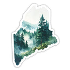 Maine Tree Scene Die-Cut Vinyl Sticker | New England Decal