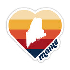 Maine Heart Retro Stripe Sticker | Vintage State Decal