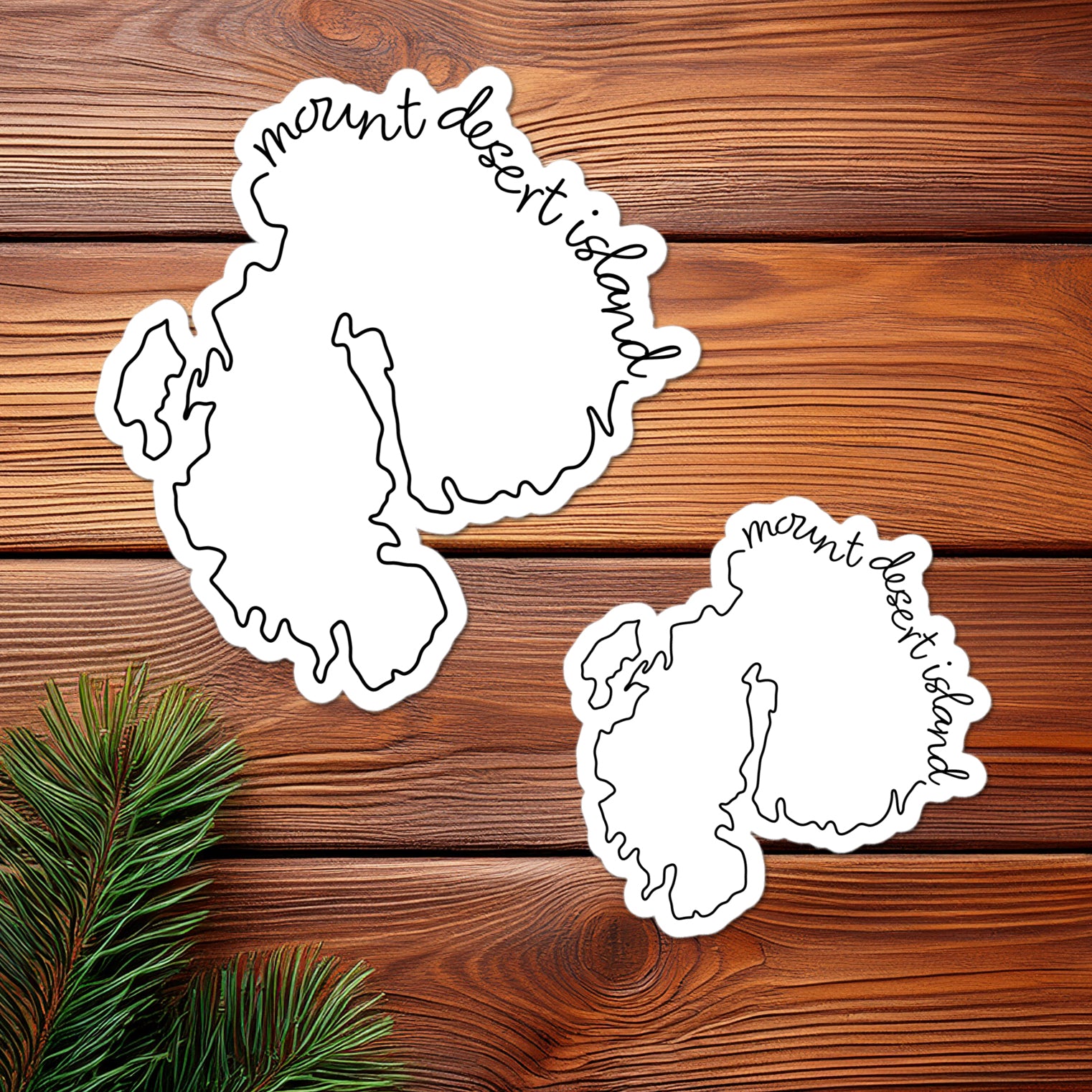 Mount Desert Island Script Map sticker