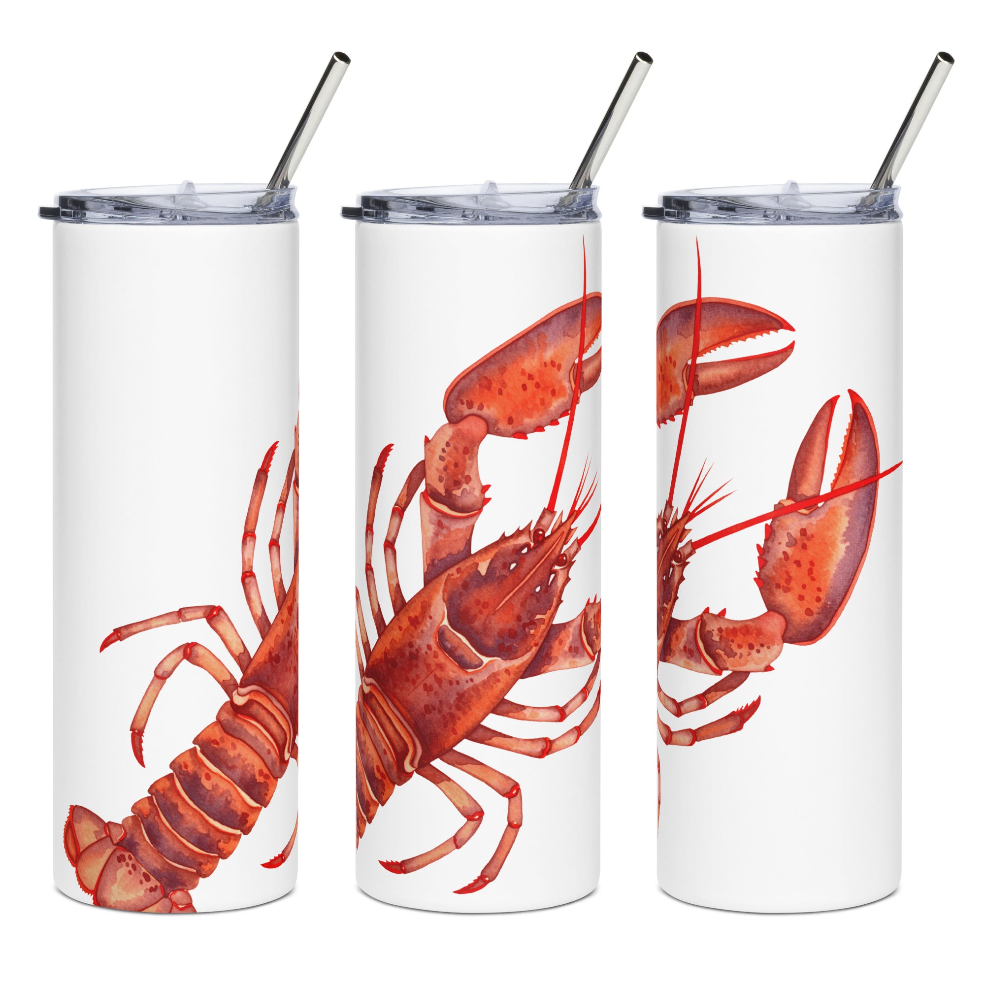 Watercolor Lobster Insulated Travel Tumbler