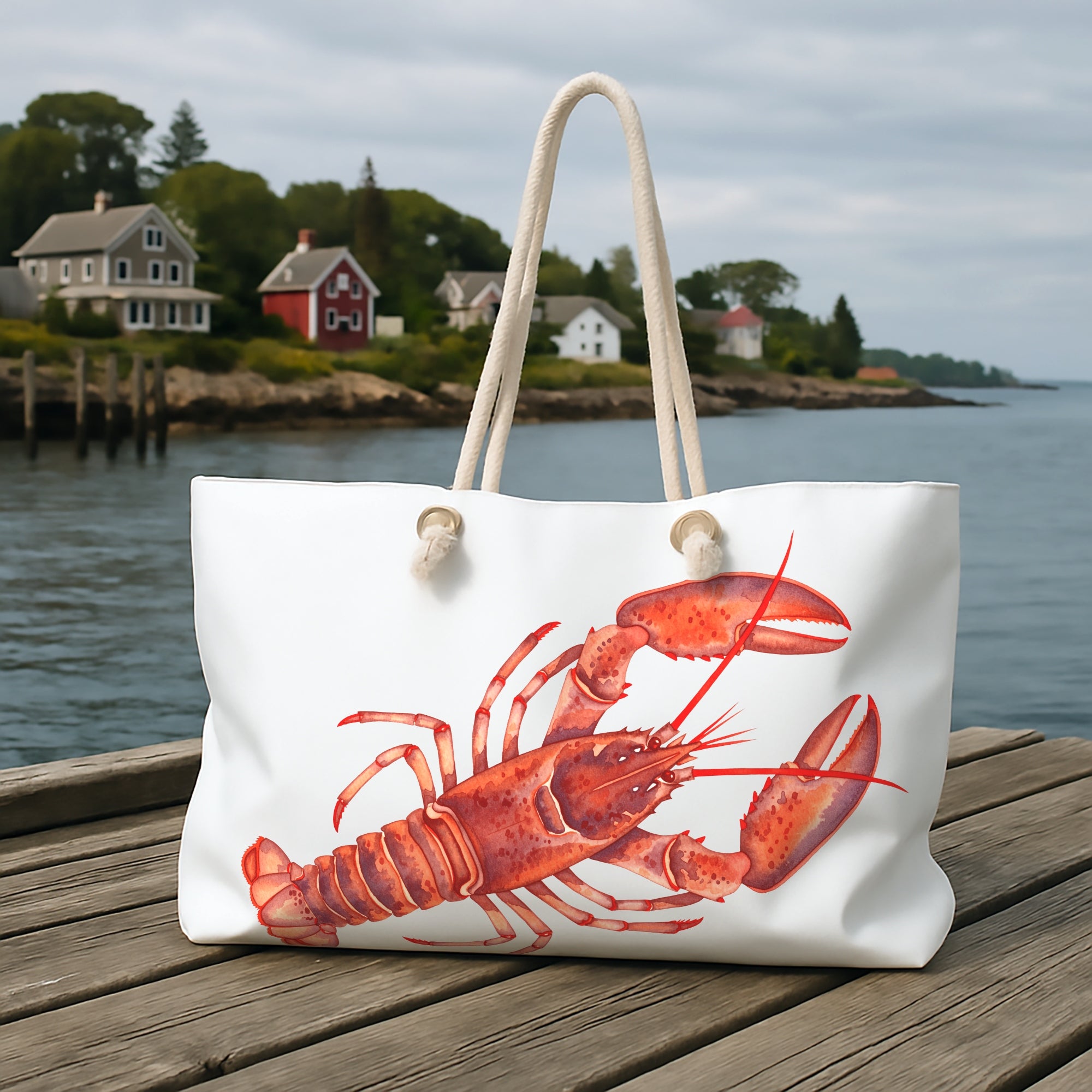 Lobster Watercolor Weekender Tote Bag