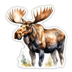 Watercolor Moose Die-Cut Vinyl Sticker | Maine & New England Icon