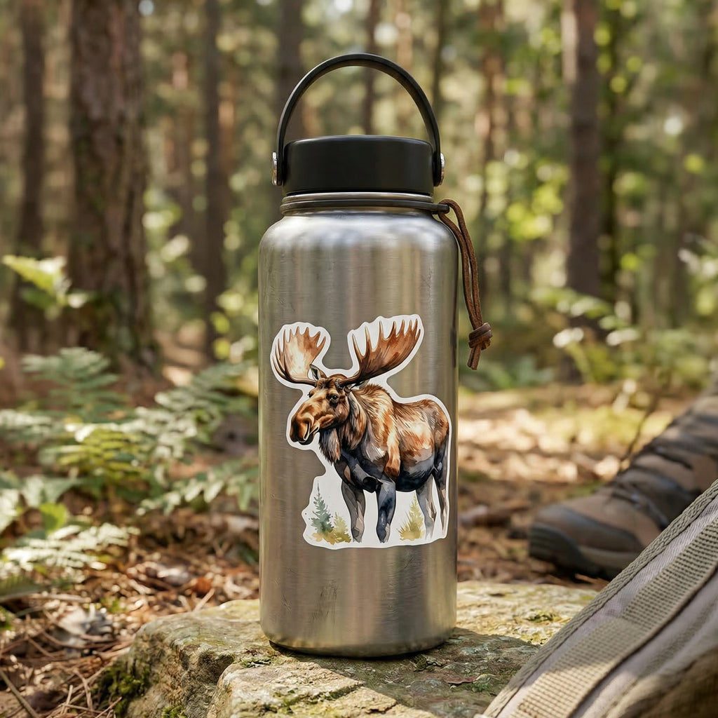 Watercolor Moose Die-Cut Vinyl Sticker | Maine & New England Icon