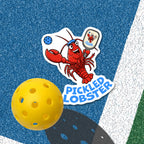 Pickled Lobster Pickleball Sticker | Maine Humor Vinyl Decal | Silly Sports Gift