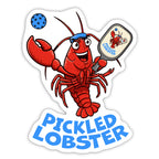 Pickled Lobster Pickleball Sticker | Maine Humor Vinyl Decal | Silly Sports Gift
