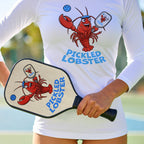 Pickled Lobster Pickleball UPF Shirt | Funny Pickleball Rash Guard | UV Shirt for Beach & Court