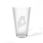 Engraved Maine Pint Glass | Retro Maine Flag Design | Maine Beer